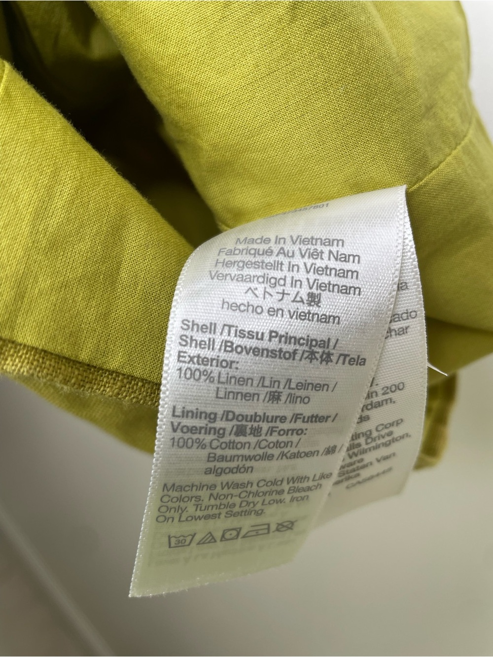 Madewell Lime Green Linen Button-Front Vest - Picture 5 of 6